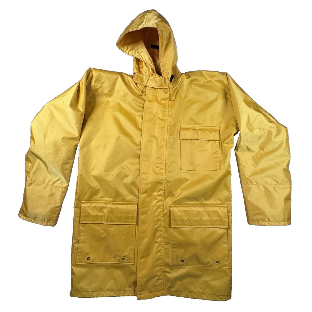 VTG High Seas Men's ~XL Yellow Foul Weather Rain Jacket Fishing Sailing SEE DESC